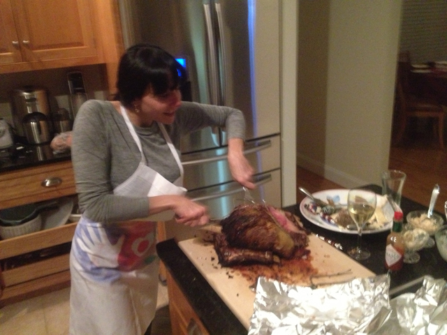 Sheri Winter Clarry with her own standing rib roast. 