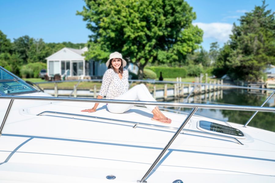 Sheri Winter Parker on a boat